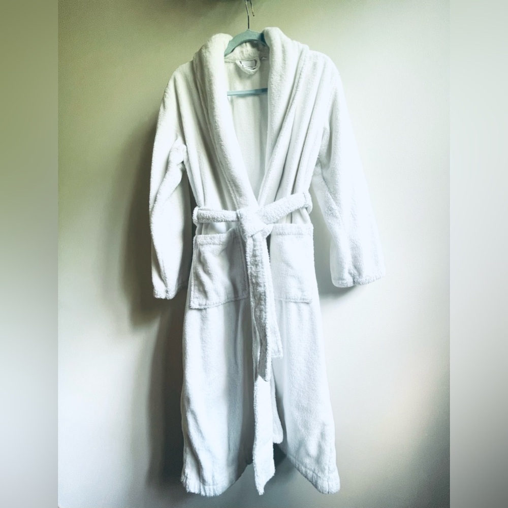 Luxurious Quince Organic Turkish Cotton Bath Robe in White size Large UNISEX - Picture 4 of 7